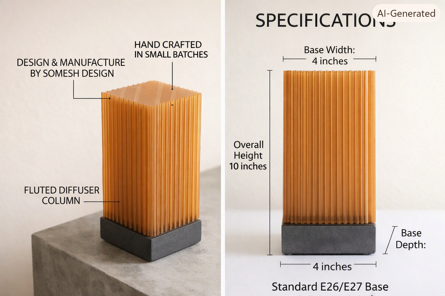 CozyColumn 3D Printed – Minimalist  Desk Lamp - Limited To 10 Lamp